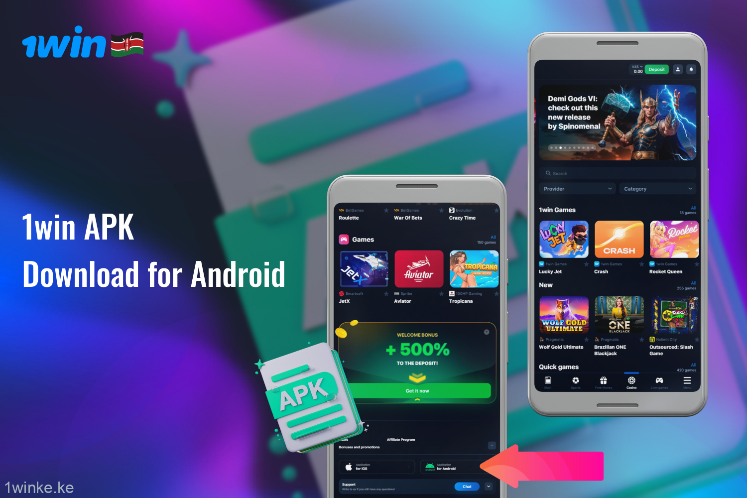 Download the 1win Apk Kenya mobile app on Android from the official website completely free of charge