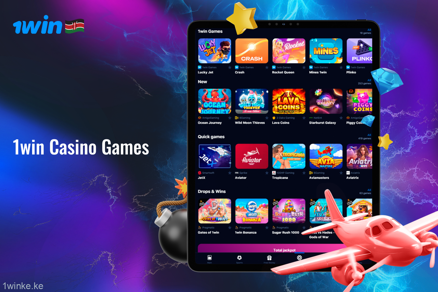 1win Casino offers an extensive collection of online games