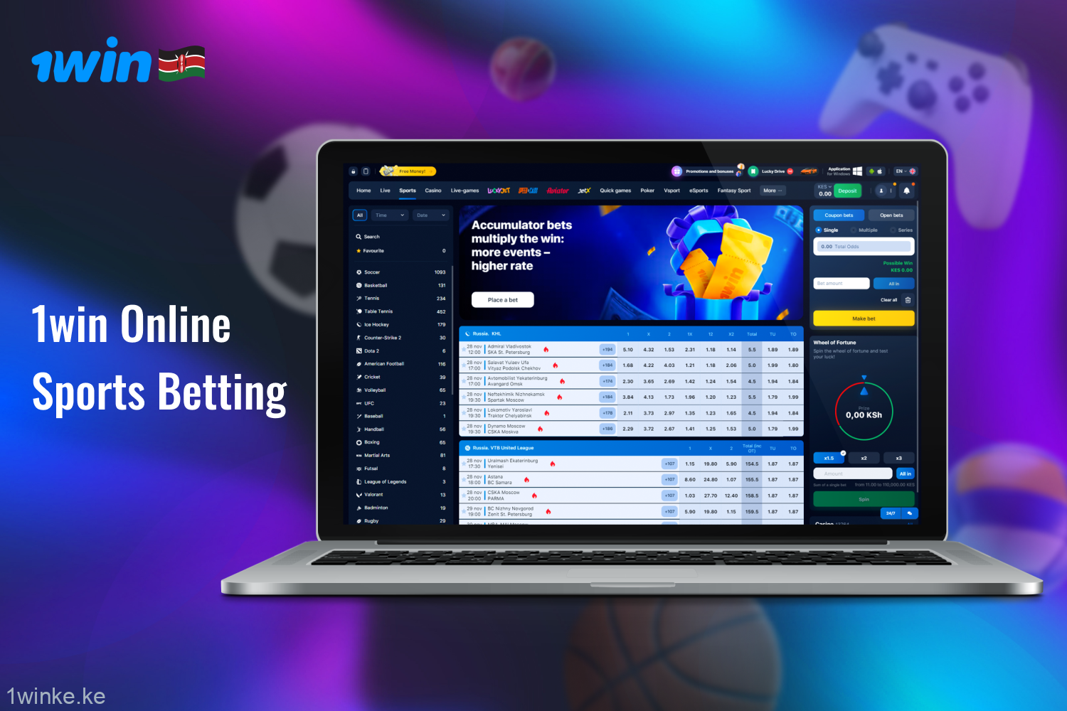 1win provides a variety of betting options in both Live and Pre-Match modes