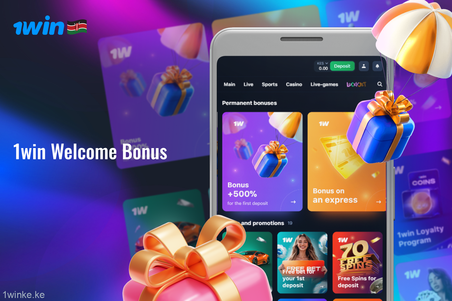 1win welcome bonus is available on the website and mobile app